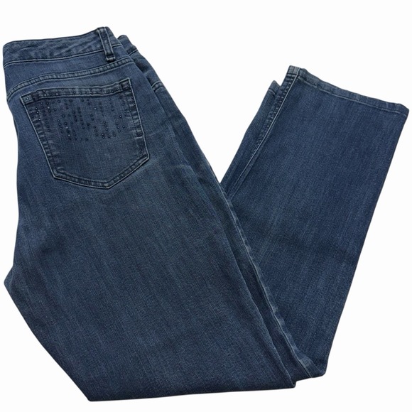 Jones New York Denim - Jones New York Jeans Lexington Street Size 8 Black Stud Embellished Pockets